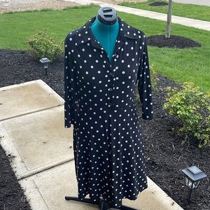 Black and white polkadot dress